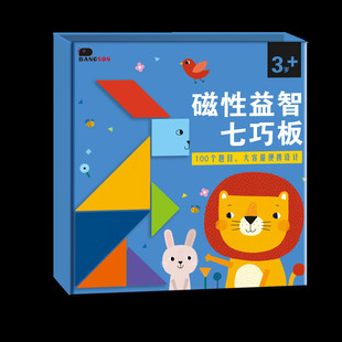 邦臣小红花磁性益智七巧板3岁+发散思维逻辑思考空间几何想象创造