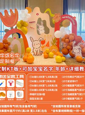 宝宝周岁生日布置道具网红可爱背景墙kt板装饰生日宴布置气氛套餐