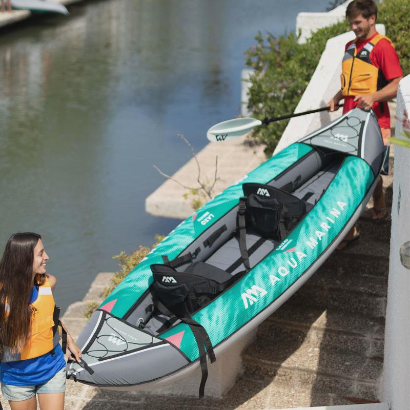 热销AquaMarina乐划Laxo320雷鲸双人人独木舟皮划艇充气船防水涤