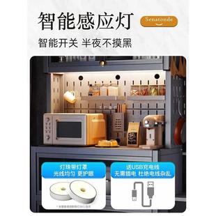 a5l带门洞洞板餐边柜置物架防尘落地多层金属柜子铁艺厨房储物收