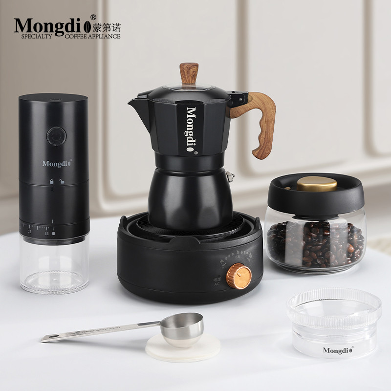 Mongdio双阀摩卡壶套装煮咖啡壶家用意式浓缩咖啡机手冲咖啡套装