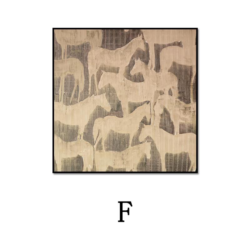 现代宅寂无边框方形抽象装饰画民宿酒店床头画侘寂风客厅风正挂画