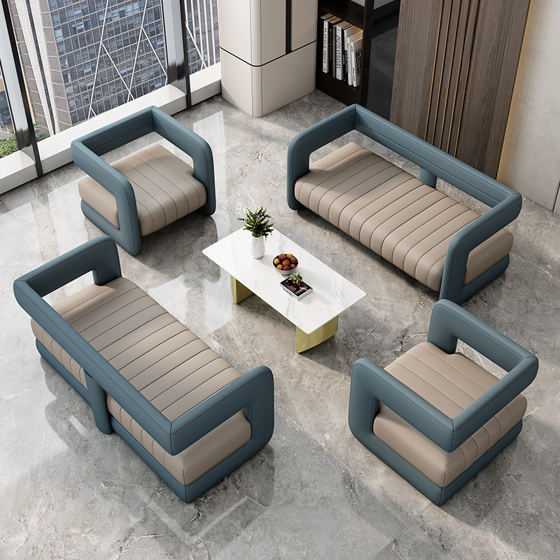 商务办公会所酒店休闲接待会客沙发卡座大堂洽谈休息沙发茶几组合