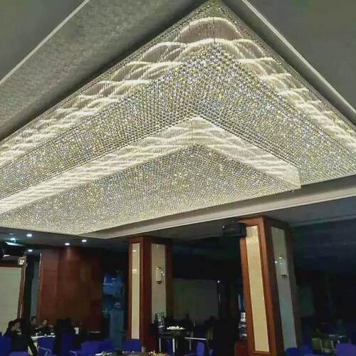 酒店宾馆长方形水晶灯大堂大堂吸顶灯宴会厅过道洽谈区水晶灯