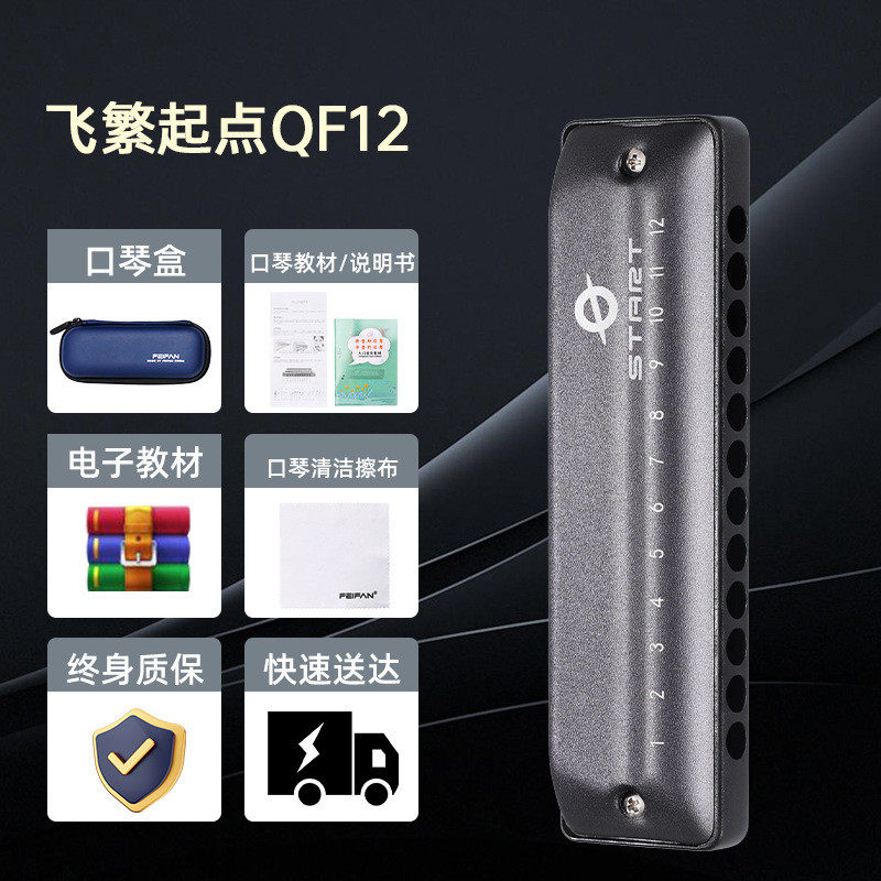 feifan/飞全音12孔布鲁斯口琴繁阶低音带fala初学者成人演奏口琴,乐器/吉他/钢琴/配件,萨克斯风,淘宝优惠券,粉丝福利购,淘宝优惠卷