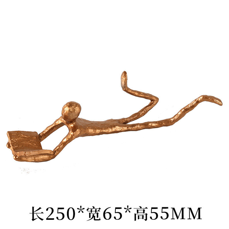 极简轻奢读书人物雕塑摆设创意艺术摆件客厅书房桌面样板房装饰品