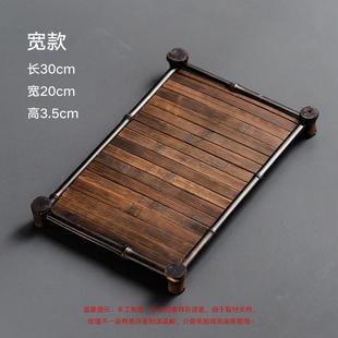 紫竹茶盘托盘竹编干泡台创意手工竹制茶盘家用干泡盘茶具配件 日式