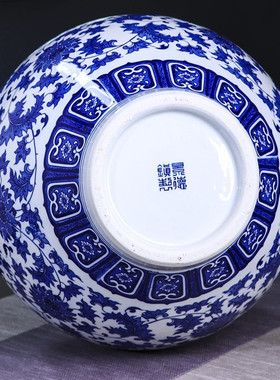 抖音爆款景德镇青花陶瓷大花瓶客厅插花现代中式家电视柜装饰摆件