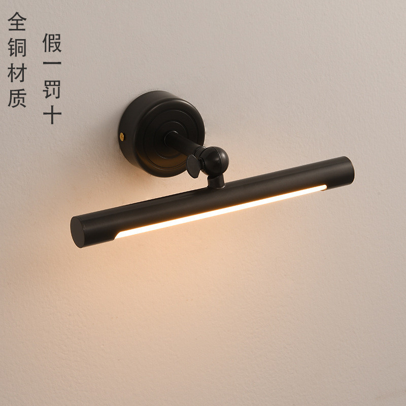 北欧全铜镜前灯卫生间化妆台迷你镜子灯卧室客厅书房装饰挂画壁灯