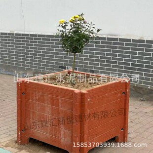 建汇户外水泥仿木纹钢筋美丽乡村道路绿化花箱混凝土花槽