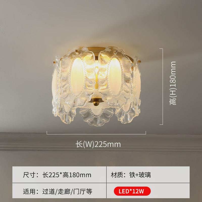 法式复古阳台过道吸顶灯中古走廊楼梯衣帽间玻璃灯玄关入户灯具