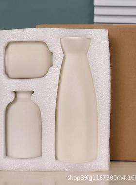 陶瓷花瓶白色客厅套装摆件创意干花水培家居三件插花现代花器