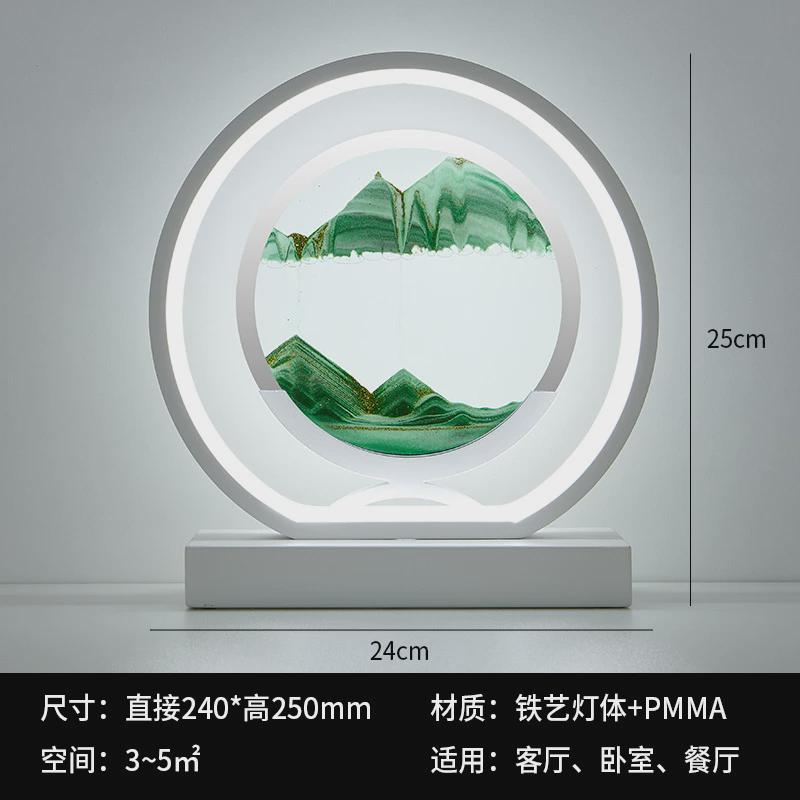 床头灯流沙画台灯新款夜灯超亮台灯卧室灯中国风装饰玻璃沙漏台灯图片