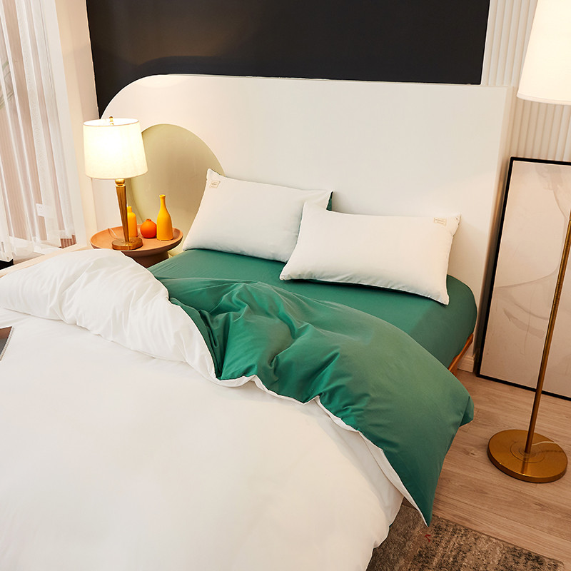 酒店被子四件套全套装带被套枕芯纯白色被芯床单宾馆民宿床上用品