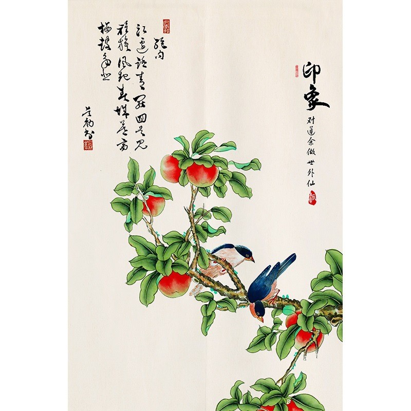 中式门帘中国风隔断帘卧室厕所入户门对门遮挡厨房布帘半帘免打孔