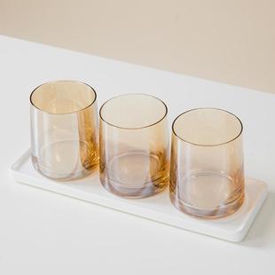 玻璃漱口杯子家用轻奢刷牙杯家庭套装ins风情侣牙刷洗漱牙具牙缸