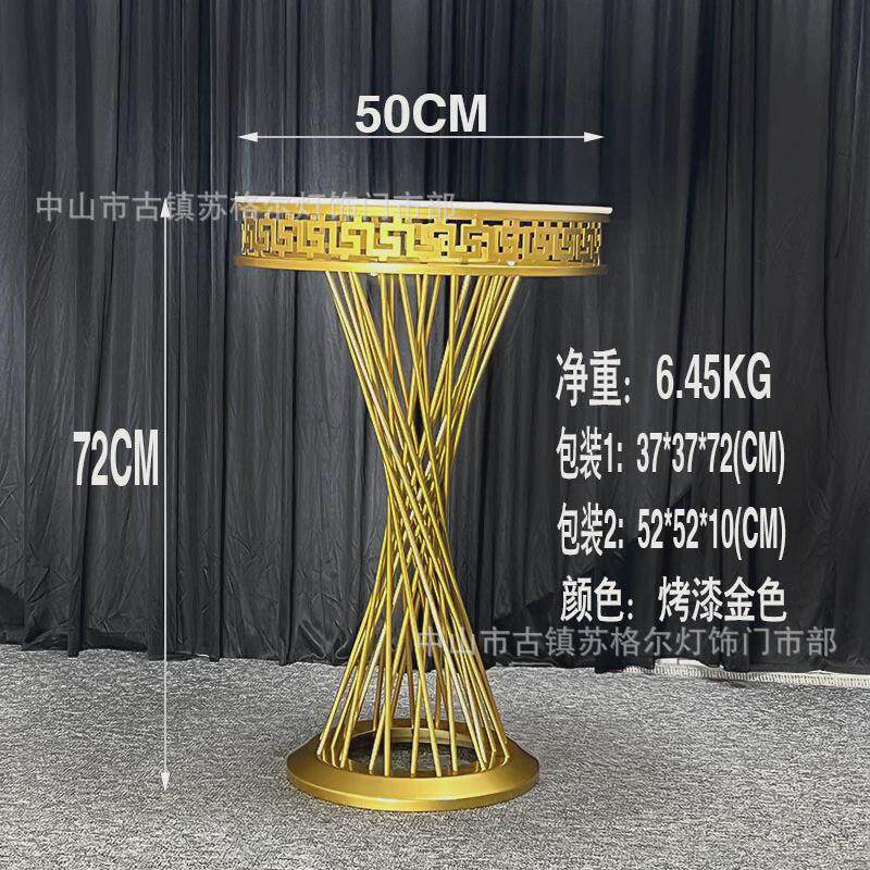 新甜品台婚庆道具路引金色铁艺家居花器酒店道具宴会厅美陈摆件