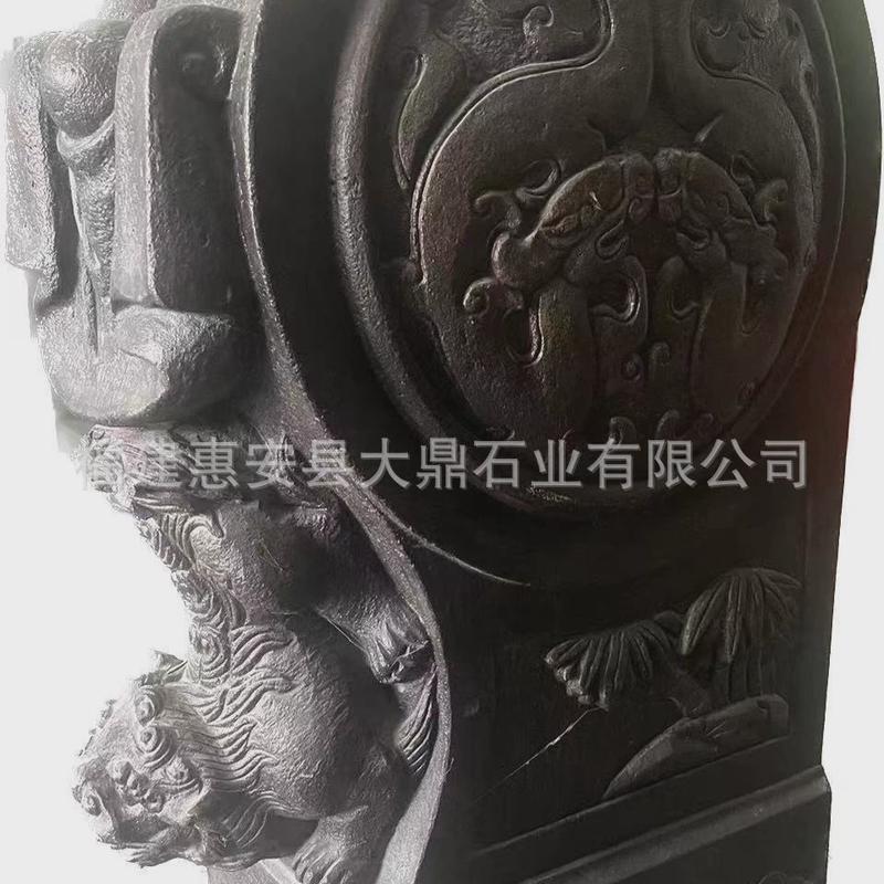 石雕门墩抱鼓石一对青石仿古做旧麒麟小象石狮子家用门口石鼓石墩