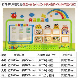 幼儿园教室布置装饰评比文化照片墙贴学生风采作品展示班级公告栏