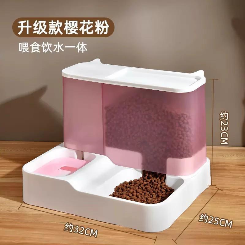 猫碗狗食盆狗碗双碗自动饮水喂食器黑色猫食盆狗狗碗宠物猫咪用品