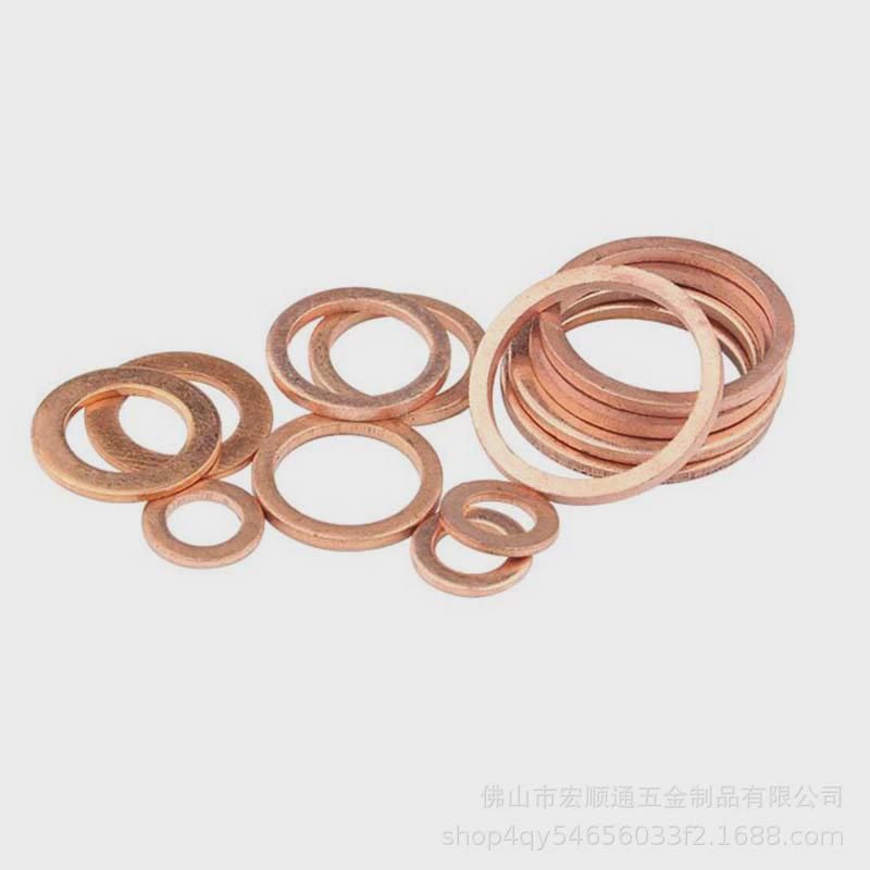 紫铜垫片船用表用汽车防漏平垫密封圈垫片铜金属螺丝平垫圈M6-M3