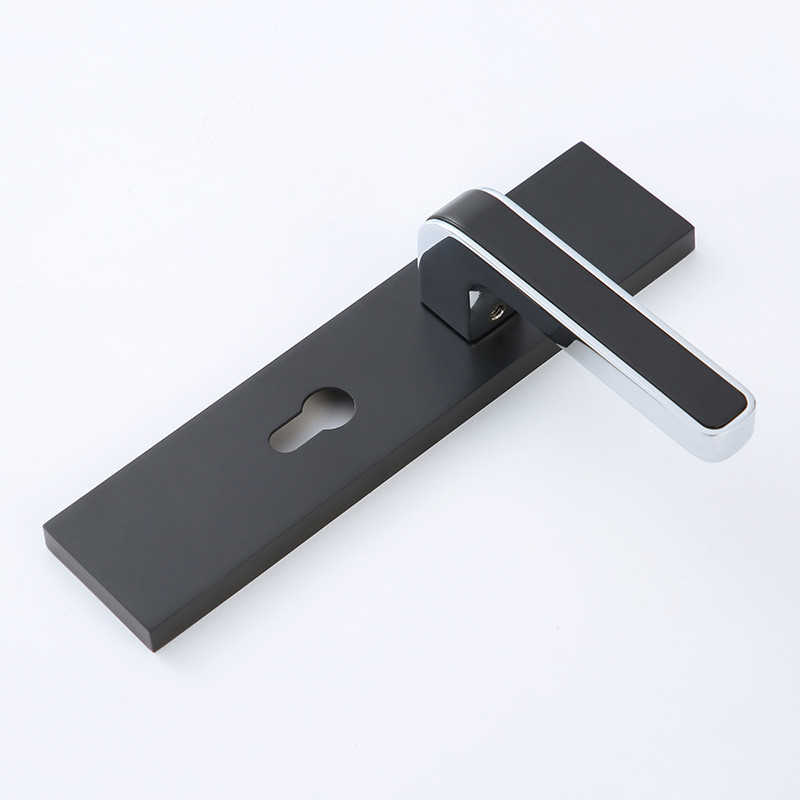 简约黑色分体锁卧室门锁室内静音锁锌合金氧化发黑房门单舌门锁