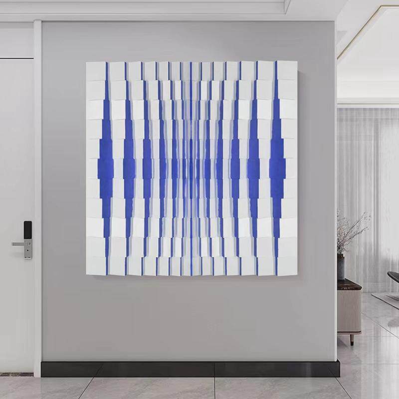 现代简约立体木雕艺术油画玄关轻奢装饰画客厅壁画样板房餐厅挂画
