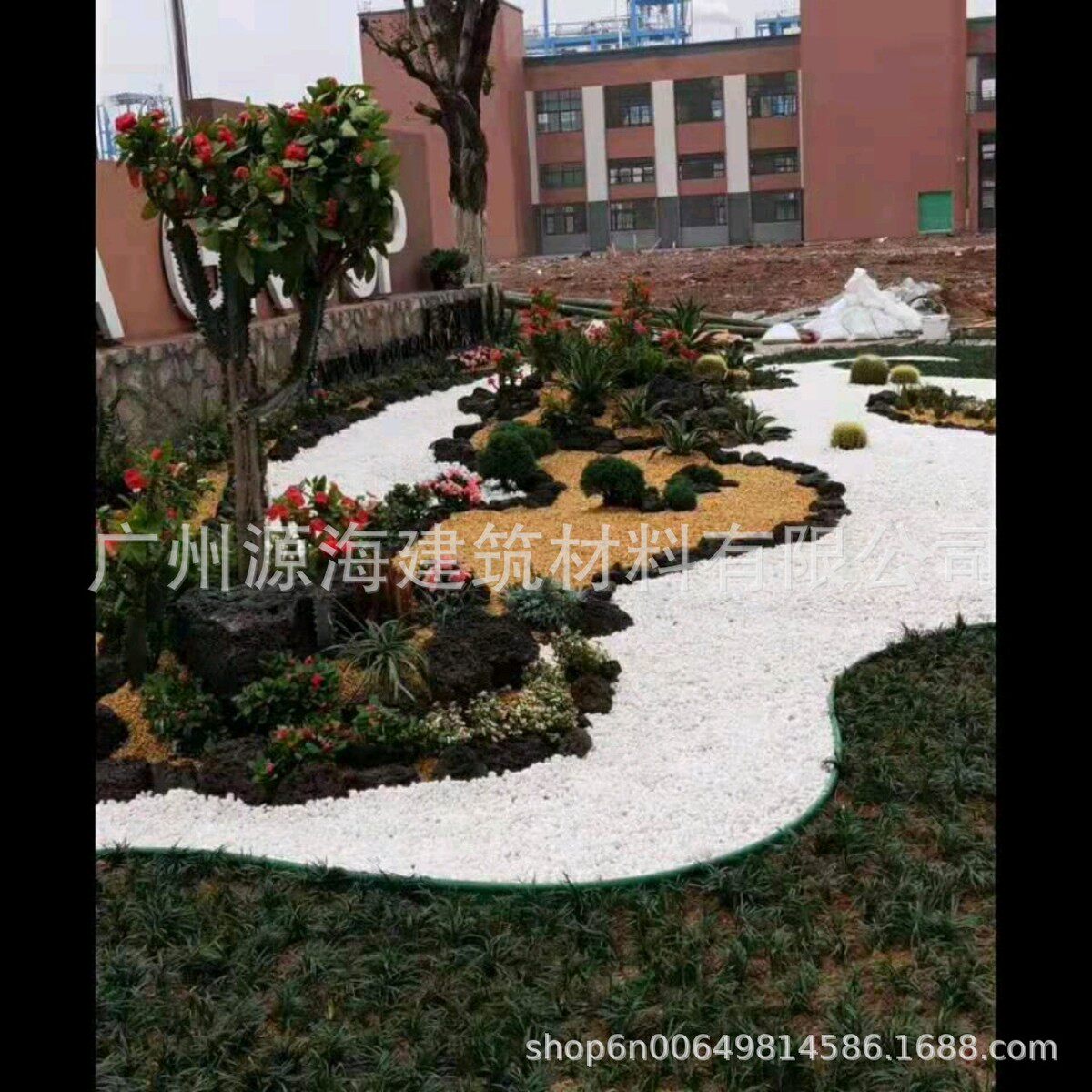 厂家供应桂林小白石子多肉铺面白色石头花盆庭院小路装饰白色石子