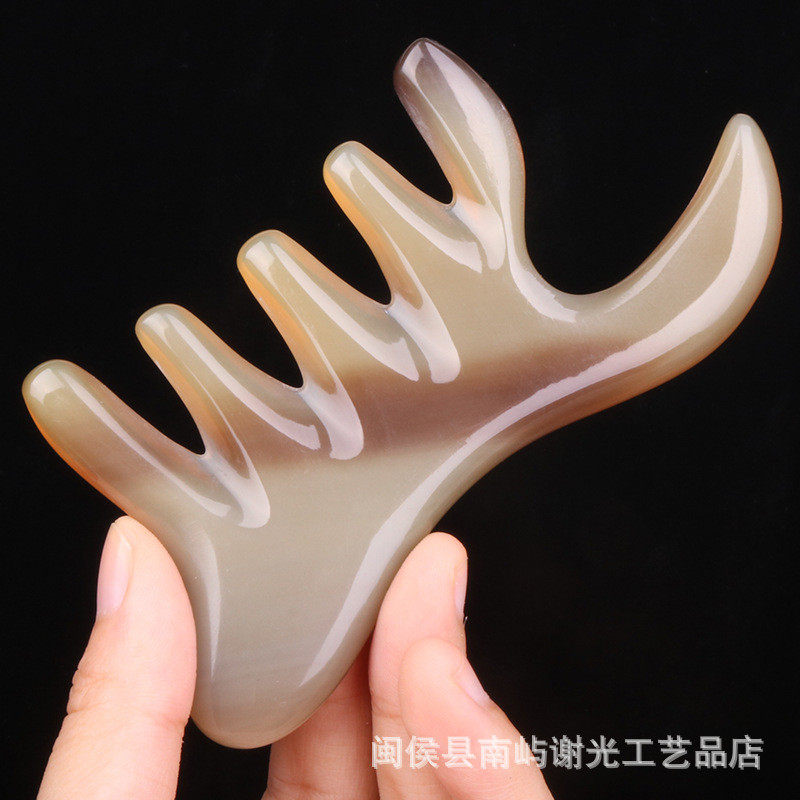 多功能白水牛角梳按摩天然牛角工艺品福州礼品美发梳经络凤尾梳