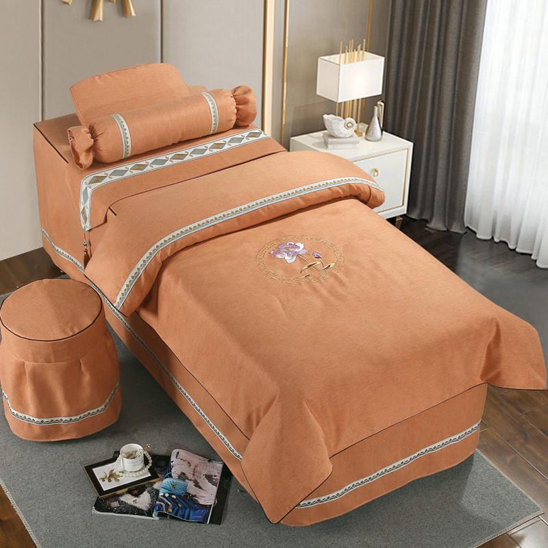 新款羊绒棉高端美容床罩四件套多件套美容院按摩采耳足疗批发专用