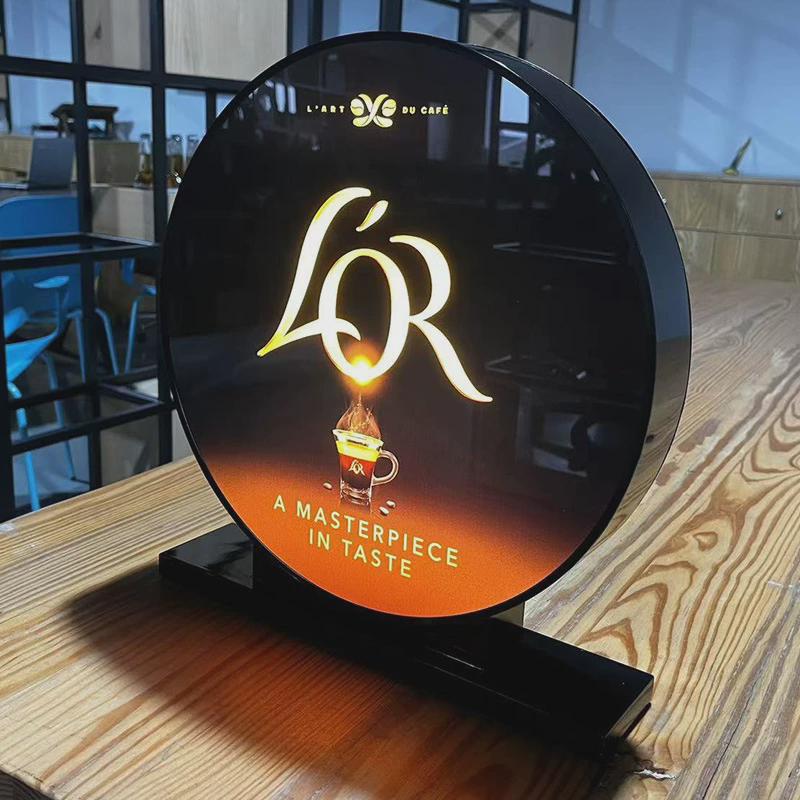 亚克力桌面台卡立式led桌牌充电发光展示牌单瓶陈列展示架