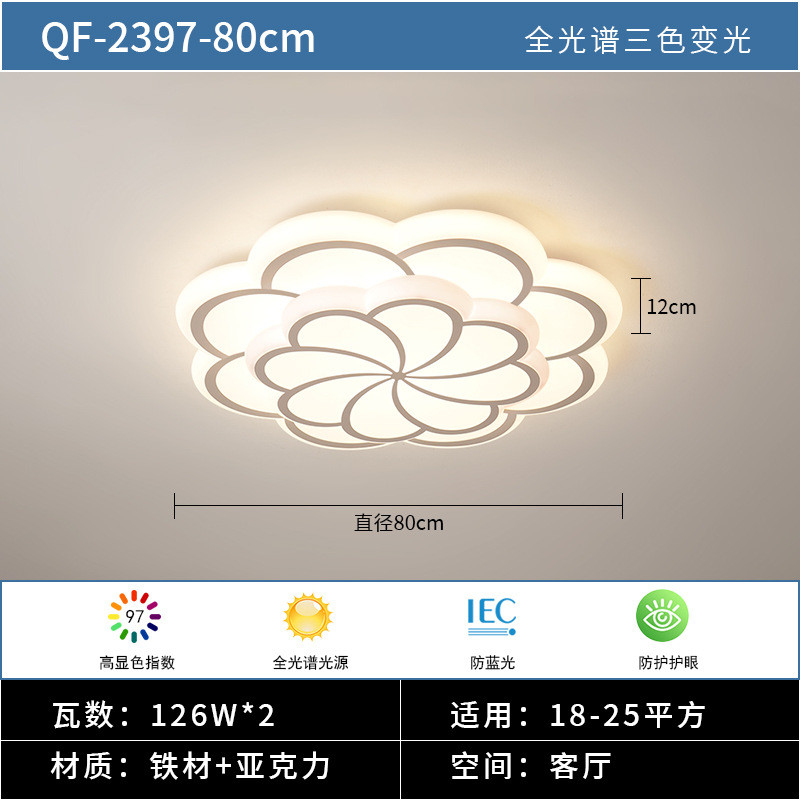简约客厅灯led吸顶灯现代北欧创意花朵灯具大气家用卧室灯大厅
