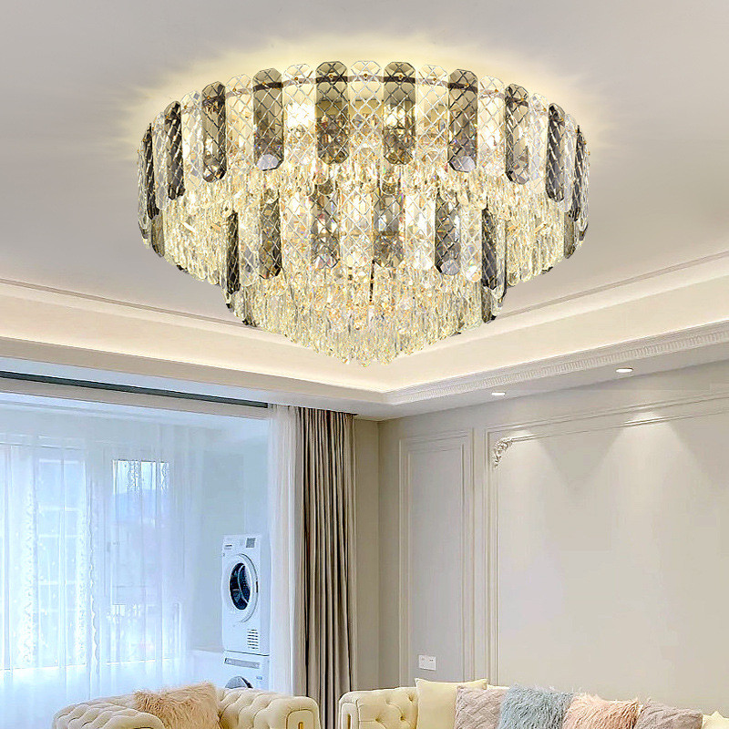 客厅主灯欧式led圆形卧室餐厅灯轻奢高档大气2023新款水晶吸顶灯