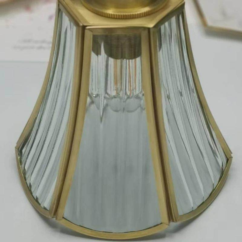 日式床头吊灯北欧美式复古黄铜玻璃灯罩餐厅吧台走廊小吊灯灯罩