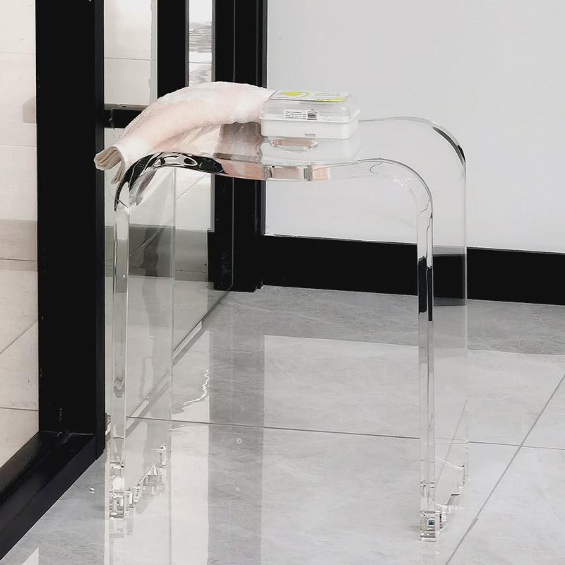亚克力凳子浴室凳现代简约抖音爆款家用创意轻奢置物架亚克力收纳