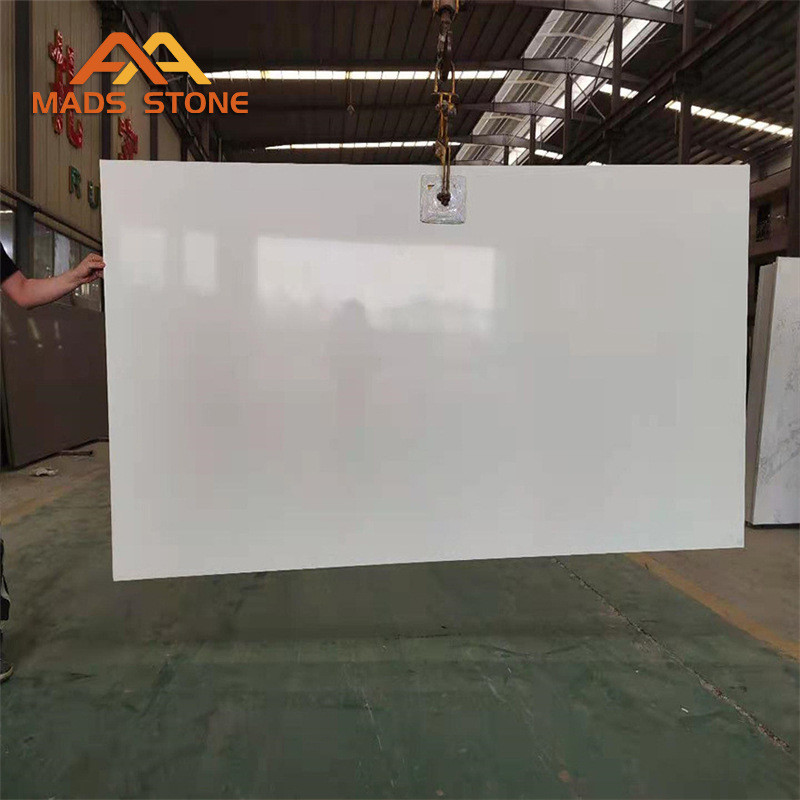 云浮麦斯石材石英白人造四星浴室台面洗手台石英石吧台