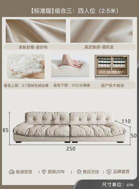 s浩云朵式意沙发极简现代客厅小户型直排网红懒人羽绒布艺