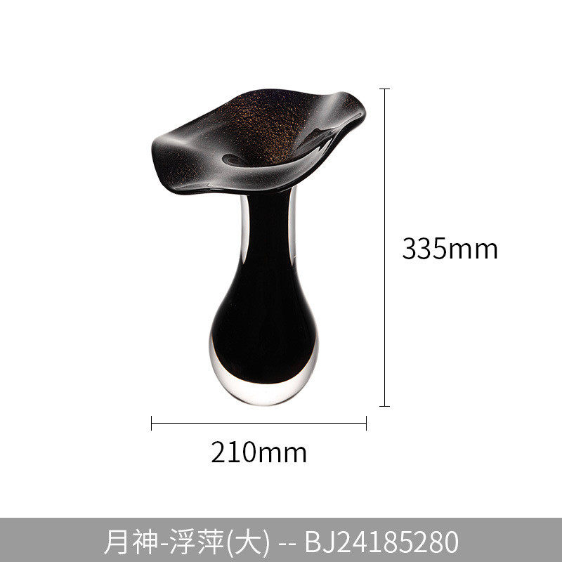 晶淳轻奢复古黑色洒金水晶批发客厅餐桌电视柜装饰软装花瓶摆件