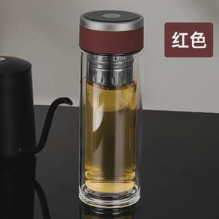值仓玻璃杯耐热茶水分离泡茶杯轻奢高档商务礼品杯 高颜茶磁吸式