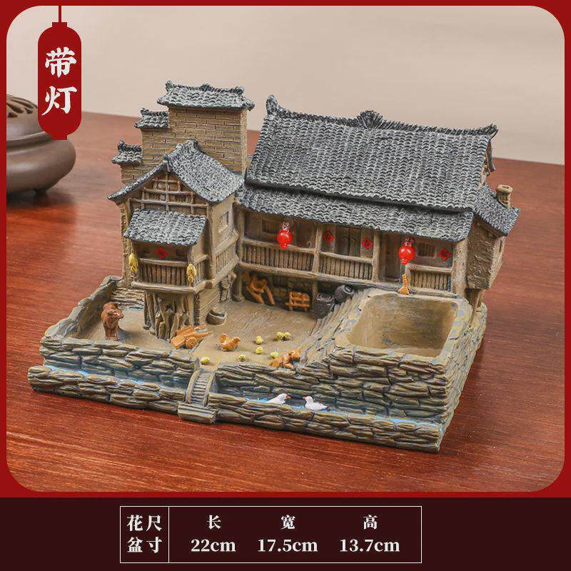 微观世界小摆件中式禅意创意复古花盆微景观小房子室内盆栽装饰,鲜花速递/花卉仿真/绿植园艺,绿植,淘宝优惠券,粉丝福利购,淘宝优惠卷