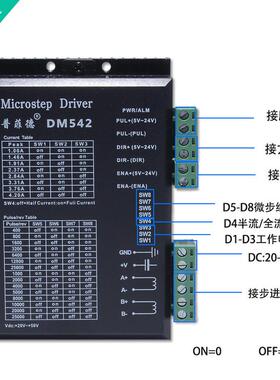 86步进电机套装4.5n.m步进电机86byg250b长80mm+驱动器dm542