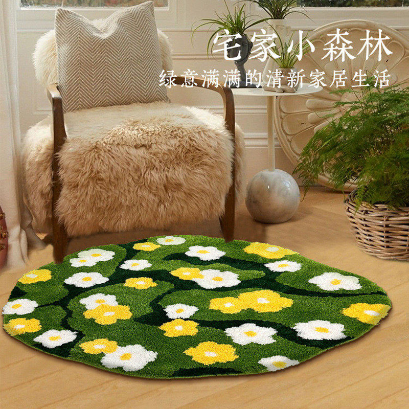植绒地毯异型绿色耐脏地垫入户吸水防滑家用客厅簇绒柔软门垫批发