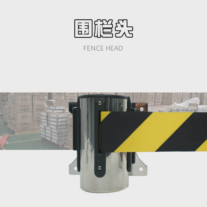 商场收银台挂壁式不锈钢伸缩头隔离带2米3米用围栏头警示带厂家