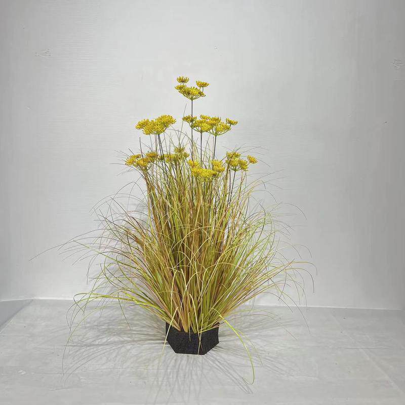 仿真盆栽芦苇洋葱草狗尾巴草泡沫底韭菜花蕾丝花简约装饰盆景