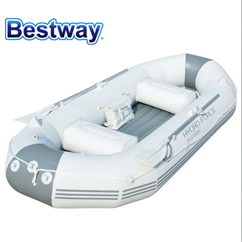 Bestway65044特厚三人橡皮艇夹网船加厚二人皮划艇3人钓鱼船充气