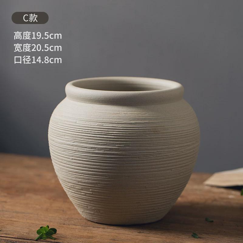 景德镇落地寂风陶瓷大花瓶侘摆件客厅插花中式居家装饰高款土陶罐