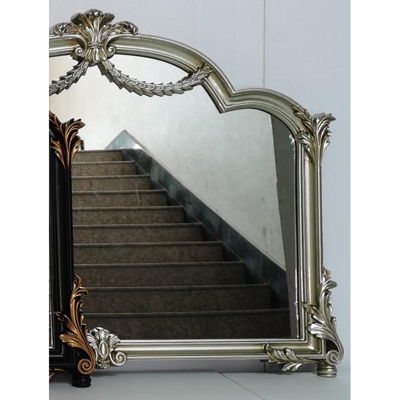 2024新法式复古浴室镜卫生间镜子艺术相框装饰镜梳妆台化妆镜雕花