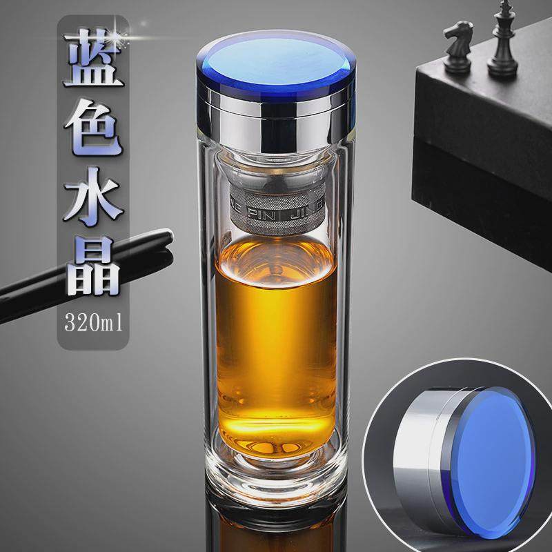 双层玻璃杯男过滤网隔热泡茶透明便携水晶加厚带盖水杯子
