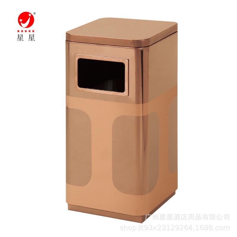 厂家批发不锈钢防高时尚果皮桶写字楼办公楼专用高档指纹垃圾桶