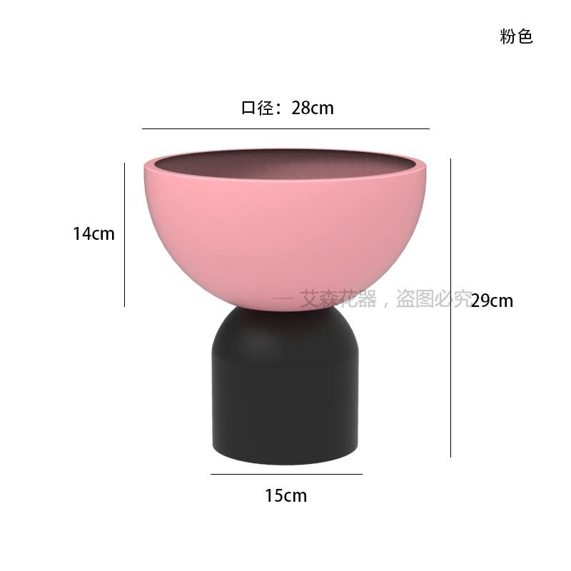 北欧铁艺花盆仿真花蝴蝶兰盆冬青银柳花架盆器绿植花器新中式摆件